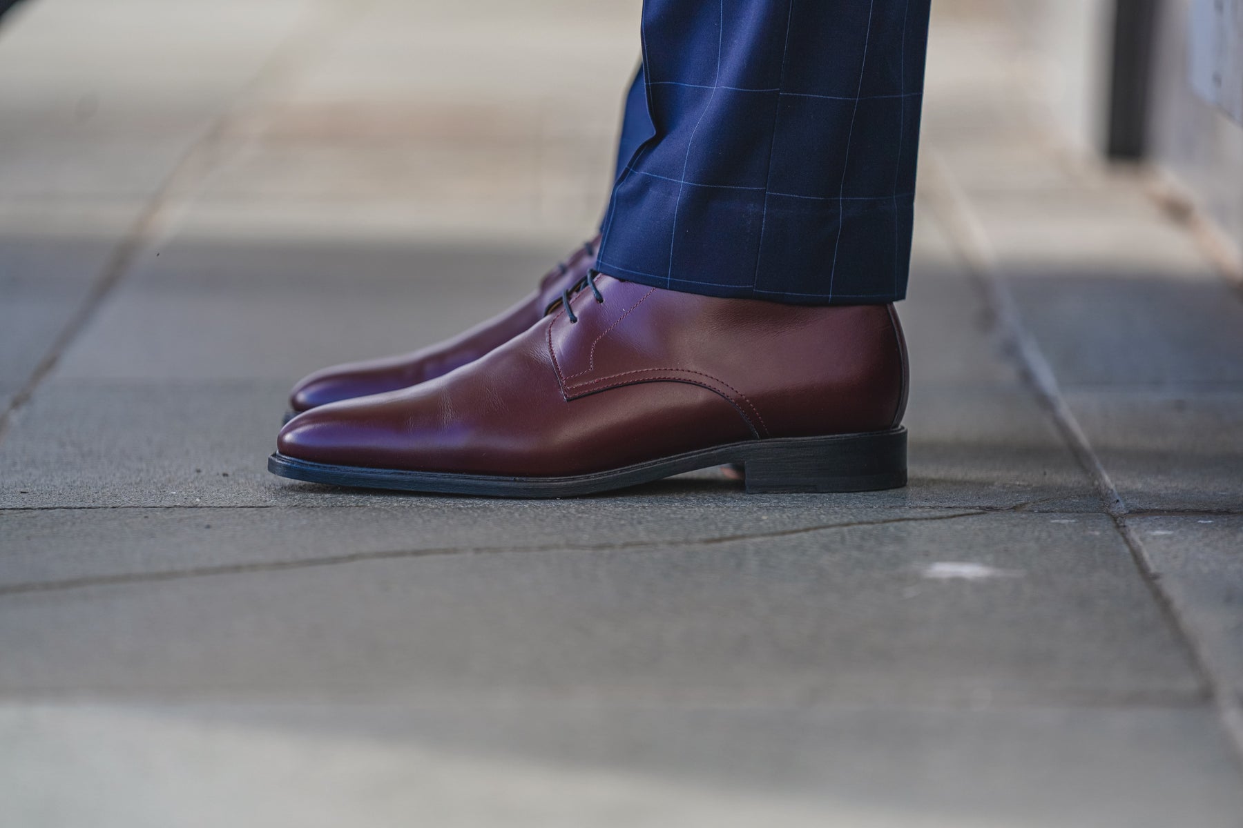 Burgundy maroon boots expertly crafted using finest leather materials for professional events