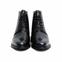 Service boots with goodyear welt and rubber sole