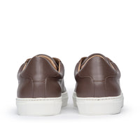 Brown leather sneaker crafted in Portugal using natural rubber sole