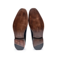 Oxford wholecut shoe in dark brown with leather outsole