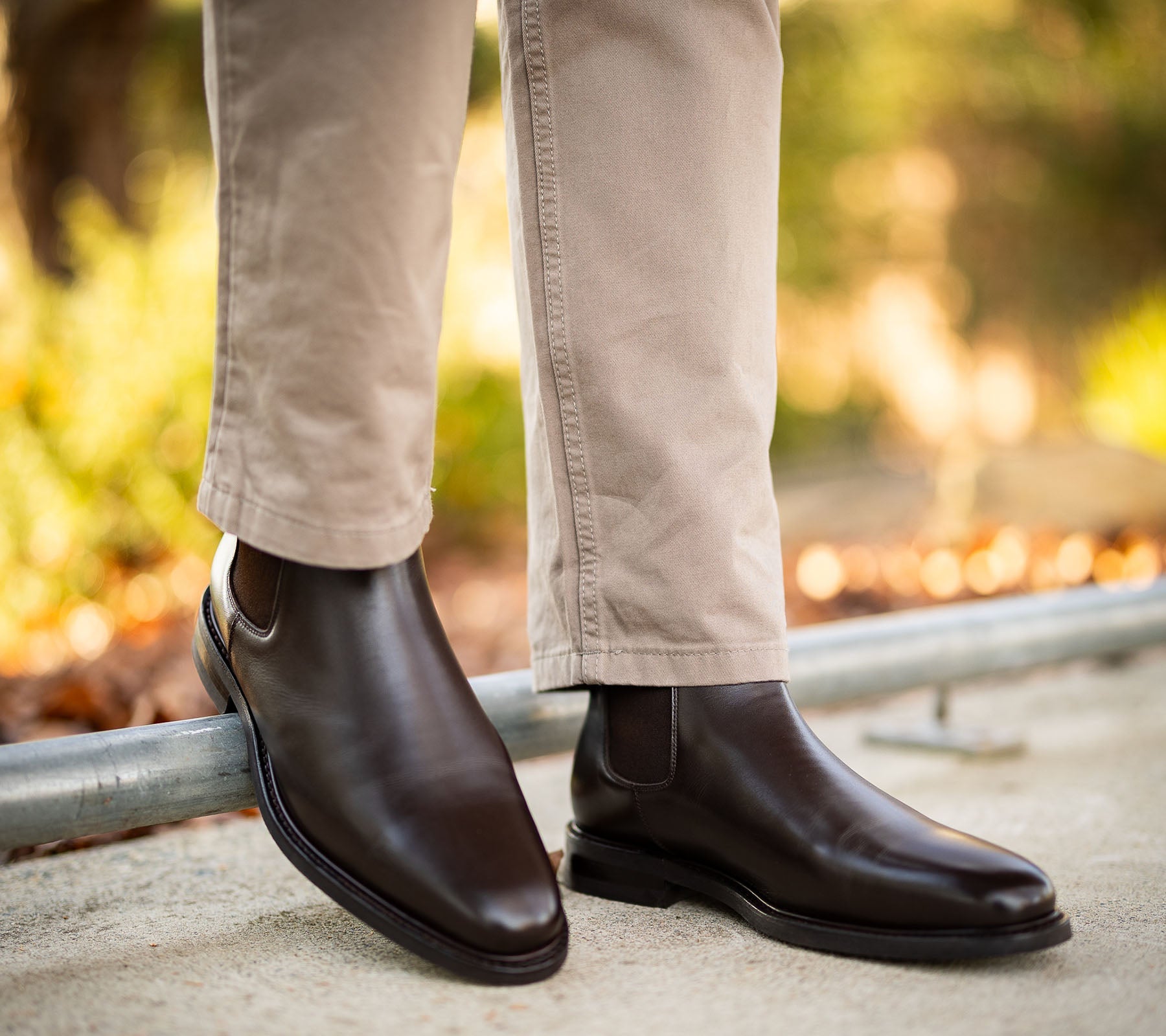 Goodyear welted chelsea boots made in Portugal using full grain leather