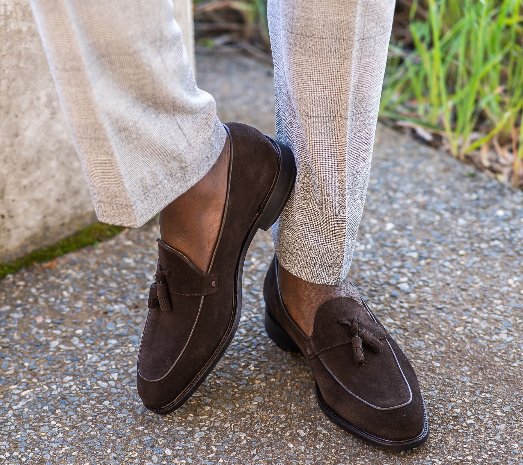 mens dress loafers with tassels Men's Tassel Kilt Loafer (Brown Leather) Tassel detail Men's Brown Apron-Toe Leather Tassel