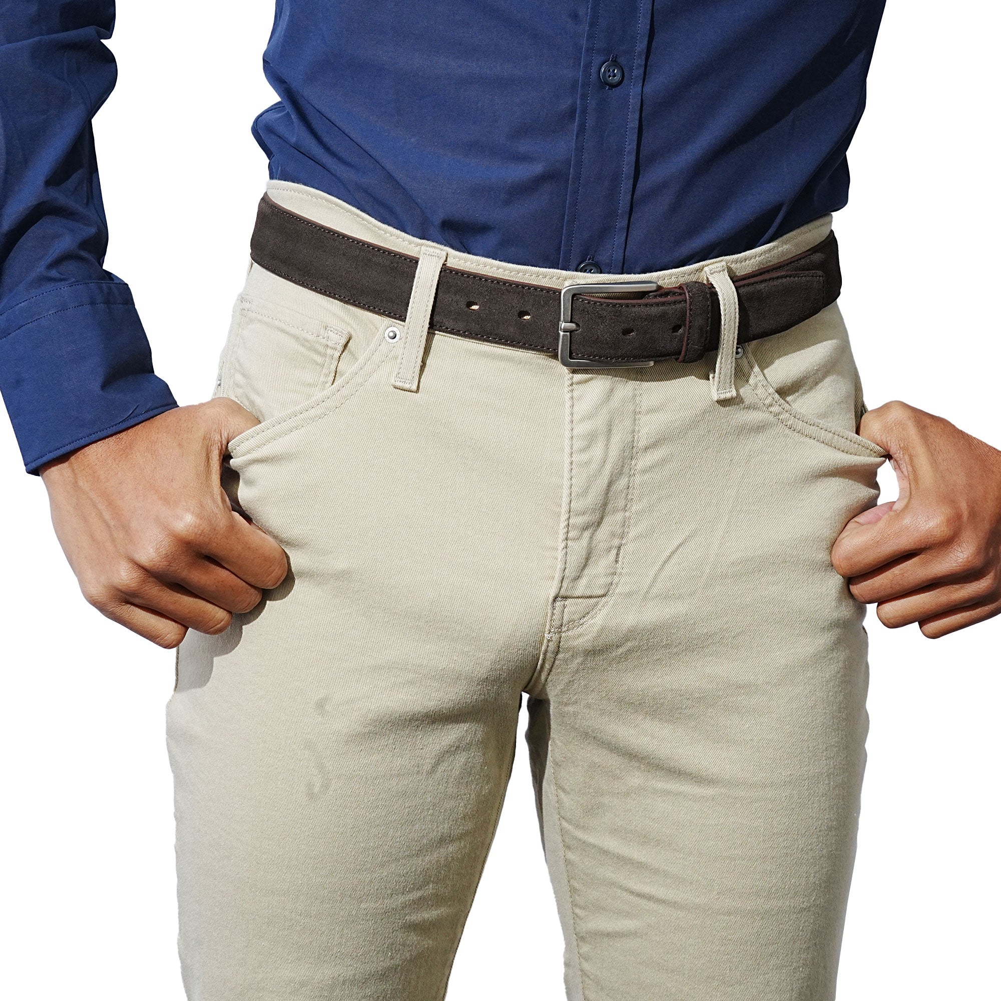 Buy classic men's dress belt. Crafted from calfskin suede for a sleek look with your suit.