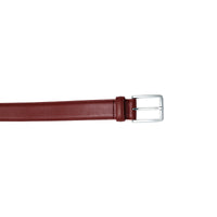 Men’s burgundy dress belts. Pair with slim trousers, wedding suits, or office wear.