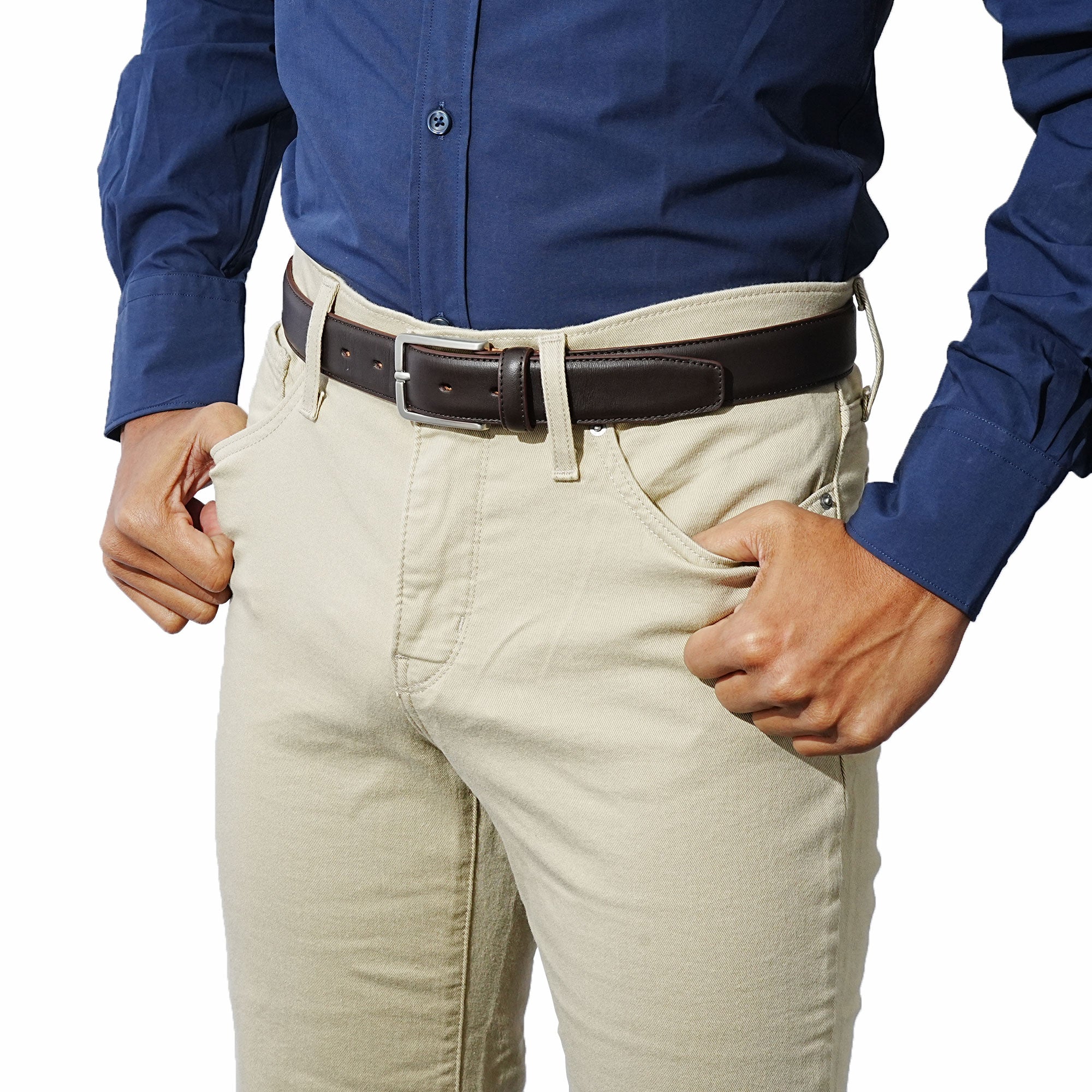 The ultimate men's dress belt. This brown accessory elevates any formal outfit. Shop now.