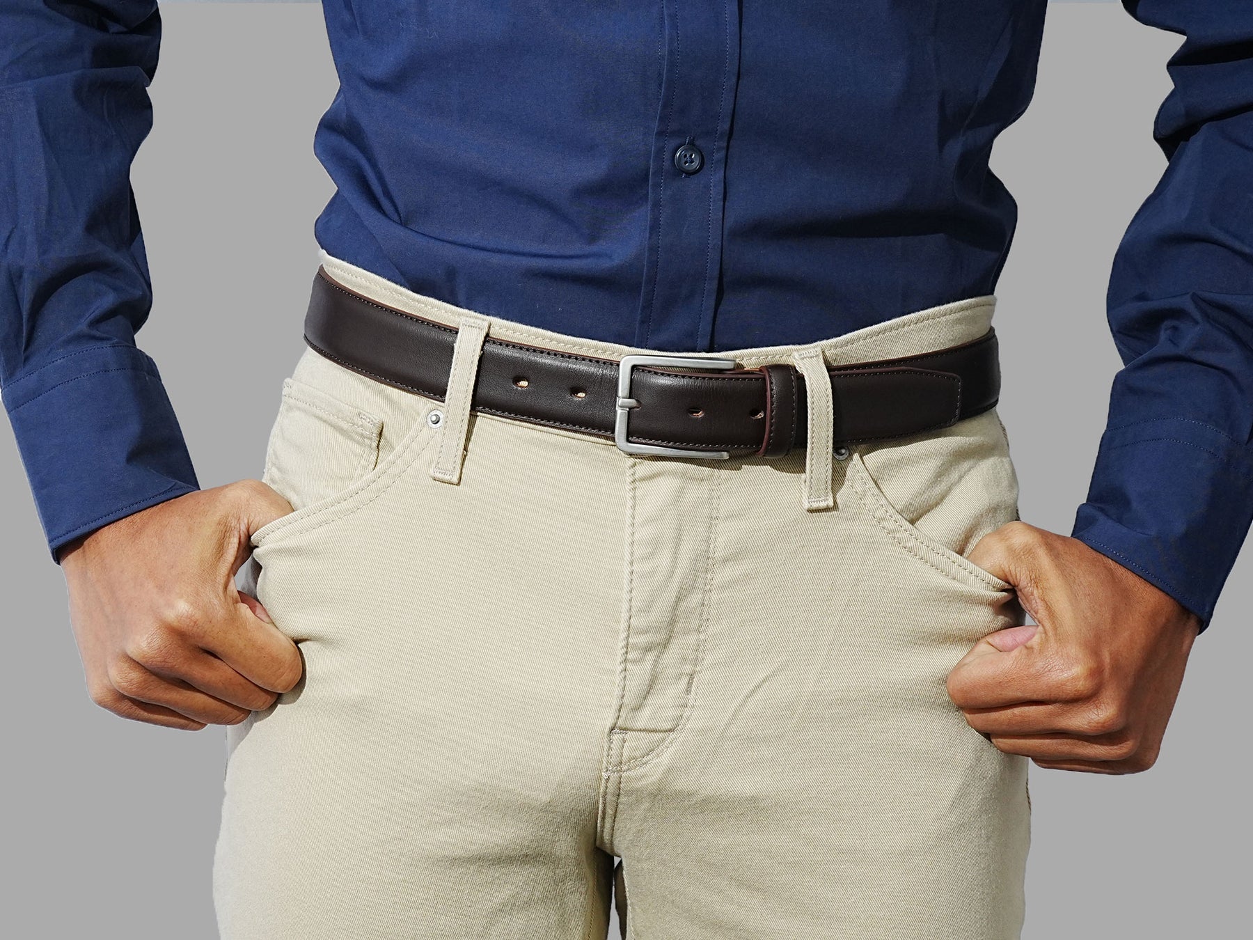 dark brown mens dress belt Solid Leather Belt
