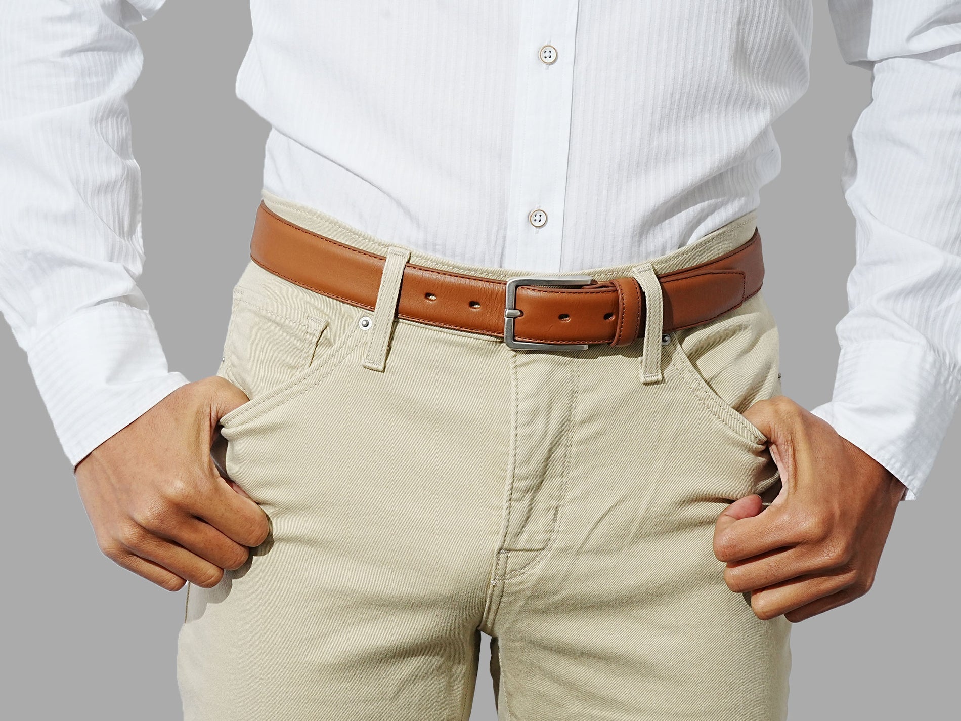 Tan Full Grain Leather Dress Belt 32mm - Spain - Sparrods & Co Tan Full Grain Leather Dress Belt 32mm - Spain - Sparrods & Co
