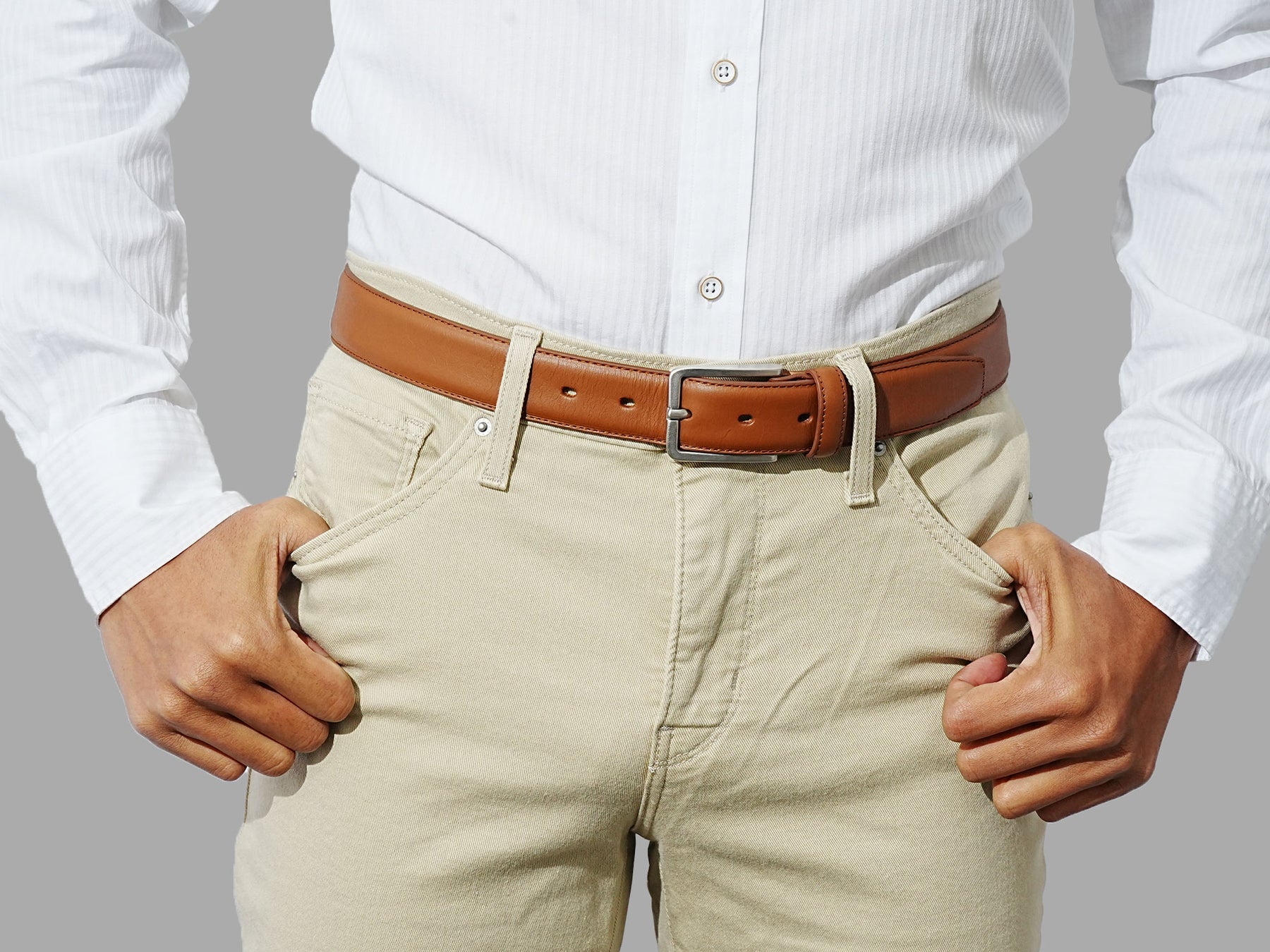 Tan Full Grain Leather Dress Belt 32mm - Spain - Sparrods & Co Tan Full Grain Leather Dress Belt 32mm - Spain - Sparrods & Co