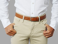 Shop the best men's leather dress belt. A perfect match for suits or business trousers.