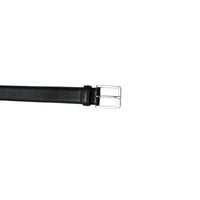 Black calf leather belt for men. Durable choice for suits, dress pants, and events.