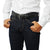 Buy black leather belt with a subtle brogue design. Pair with trousers or dress pants for a formal look