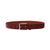Men’s dress belts in burgundy calfskin. Wear with suits, formal trousers, or office looks.