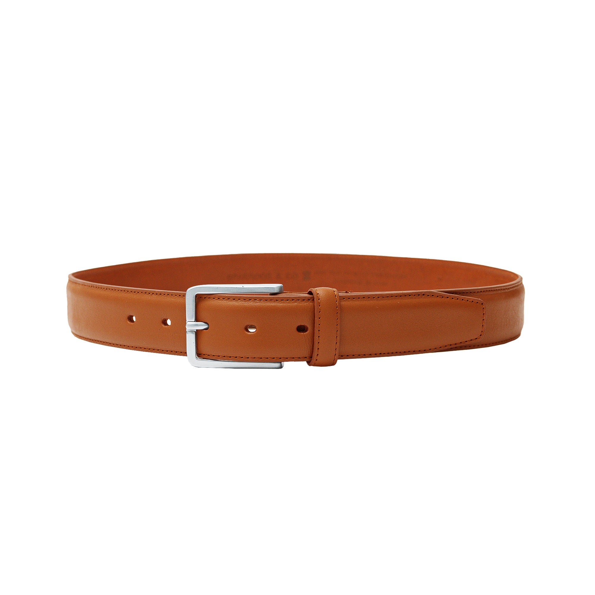 Elevate your look with a durable tan leather belt. A men's dress belt for suits or trousers. Shop now.