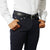 Black dress belt for men. Handcrafted detail, ideal for workdays, weddings, and more.