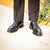 Mens black oxford shoes with seamless wholecut paired nicely with business suits outfit professional look