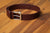 Burgundy leather belt for men. A bold choice to wear with your jeans and casual slacks.