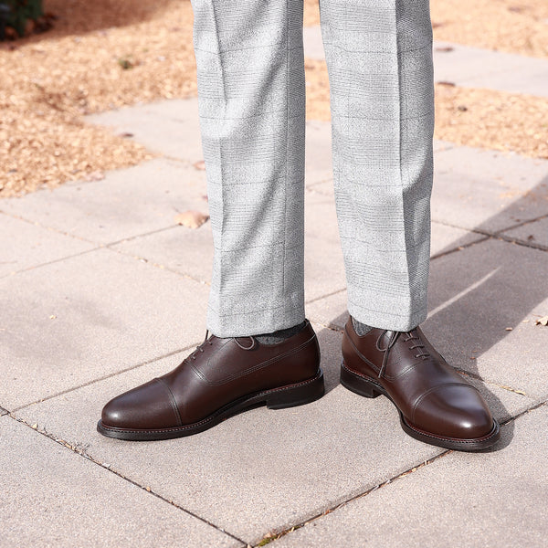 slim fit dress slacks Cognac Classic Brogue Derby – Premium Men's Leather Dress Shoes. – HolloMen main image 1