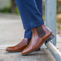 From denim weekends to tailored weekdays, our mens tan Chelsea boots are your go-to for everyday wear