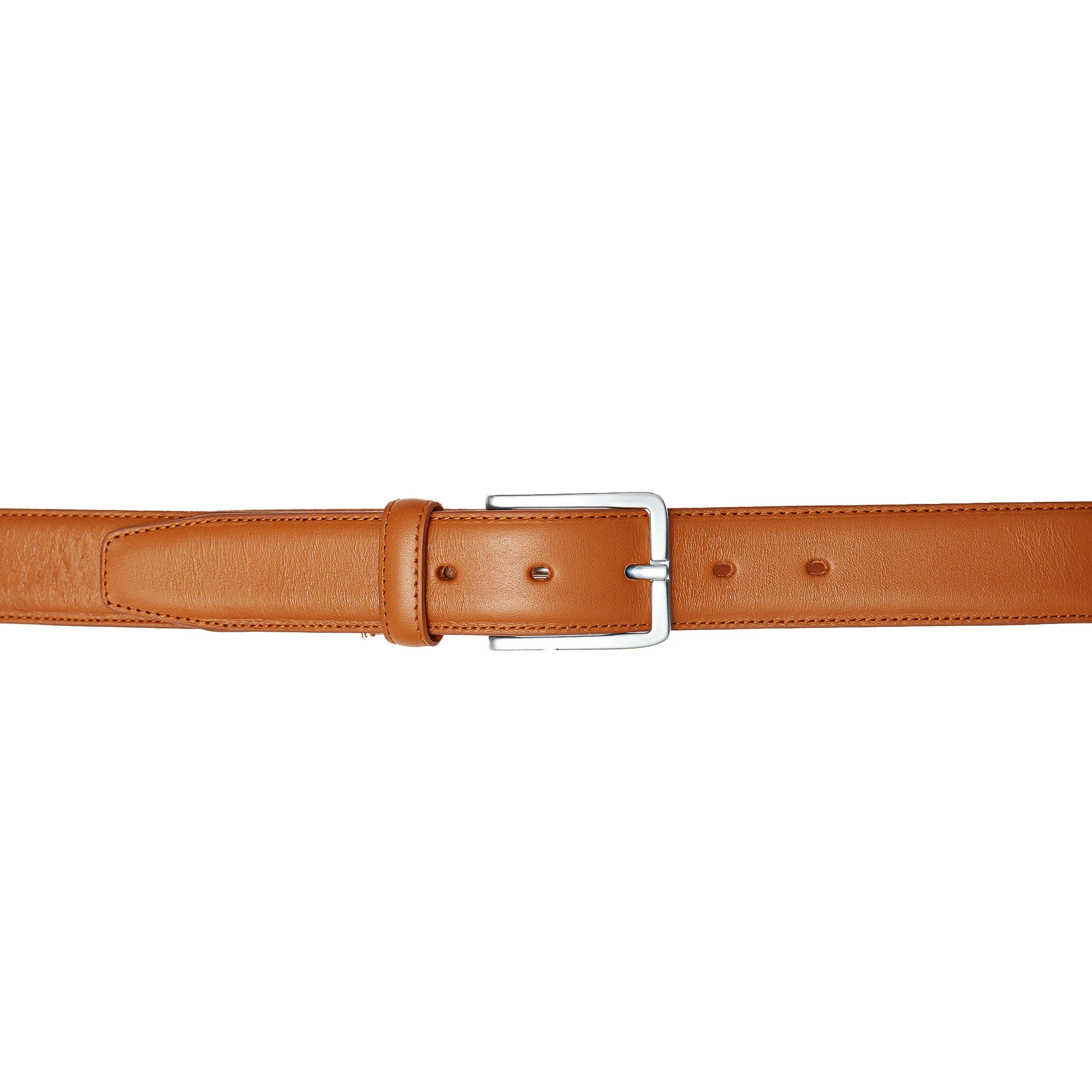 Handcrafted tan leather belt for men. Durable and stylish for a polished look with chinos.