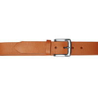 Men’s tan belt in calfskin leather. Designed for jeans or slim trousers with effortless style.