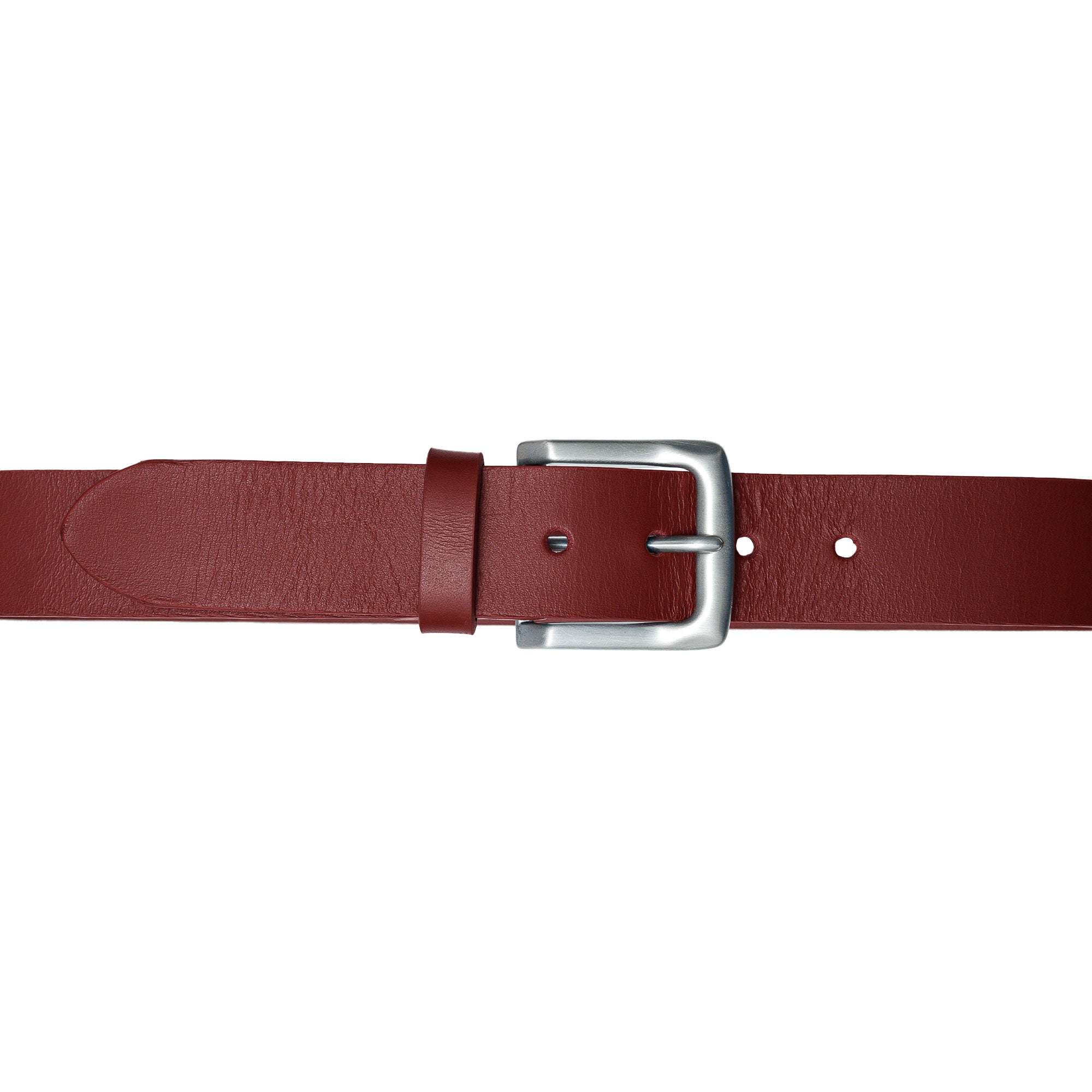 Mens belts for jeans. A striking burgundy leather that ages beautifully with every wear.