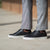 The Vin leather sneakers mens black, paired with slim fit business trousers and blazers for trendy look