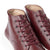 The Explorer hi-top sneakers in burgundy, finest full grain calfskin leather upper and lace up vamp