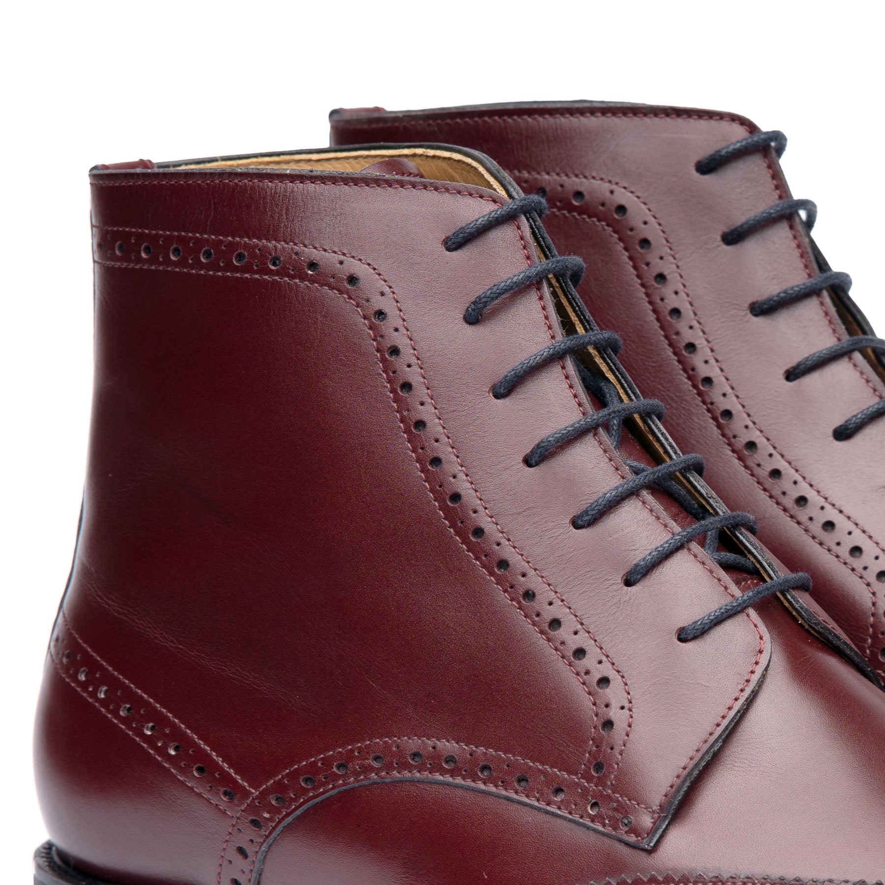 The Outback lace up boot in burgundy made with Italian full grain calfskin leather upper and fully leather lined