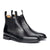 The Safari black chelsea boots, made with single box calf leather with elastic side panel 