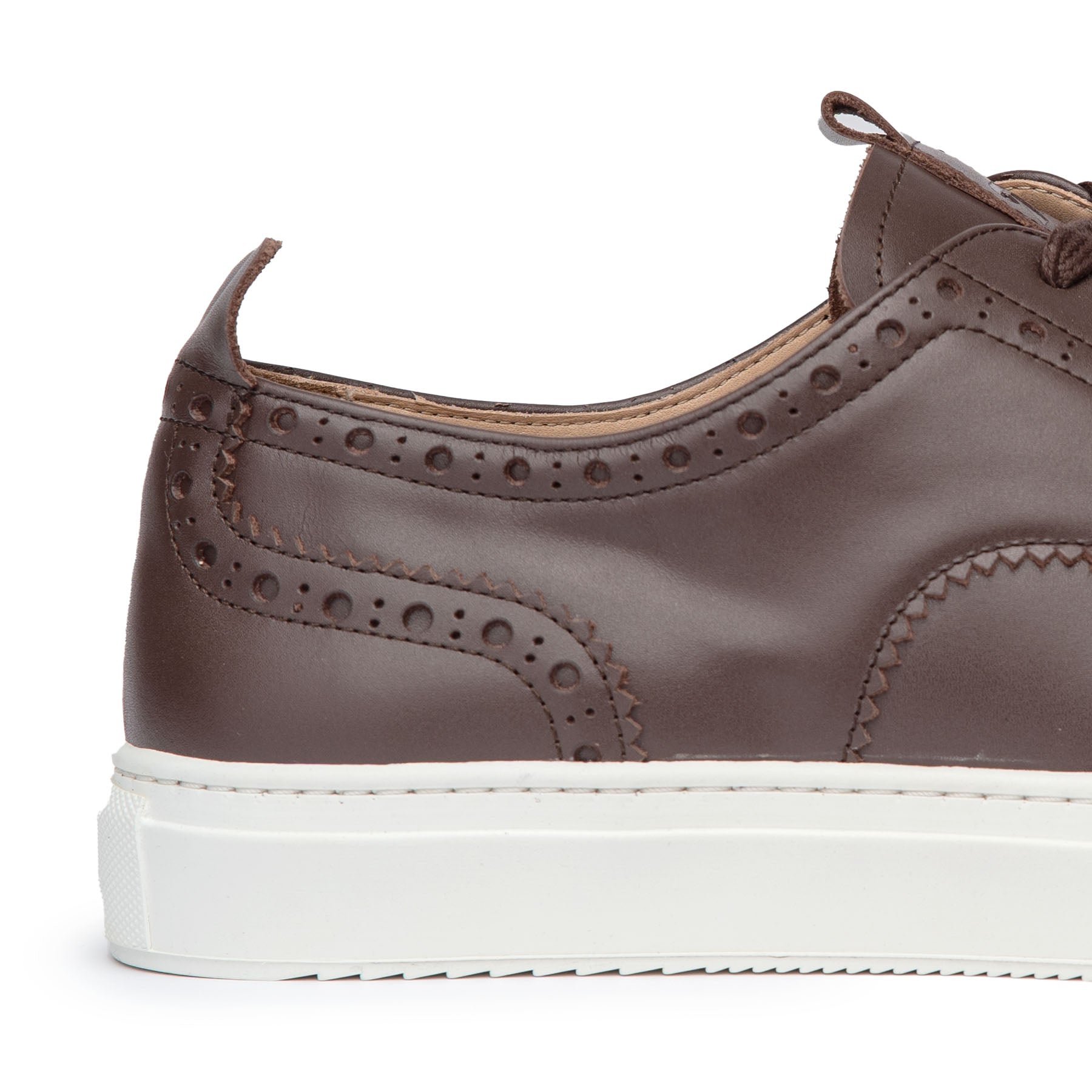 The Alpha designer brogue sneakers in dark brown with lightweight EVA midsole