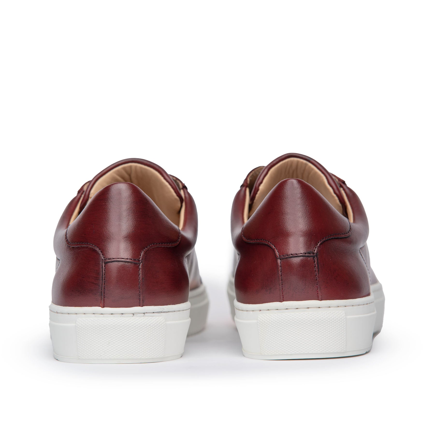 Formal leather sneakers, the Vin in burgundy, handcrafted for absolute perfection. 