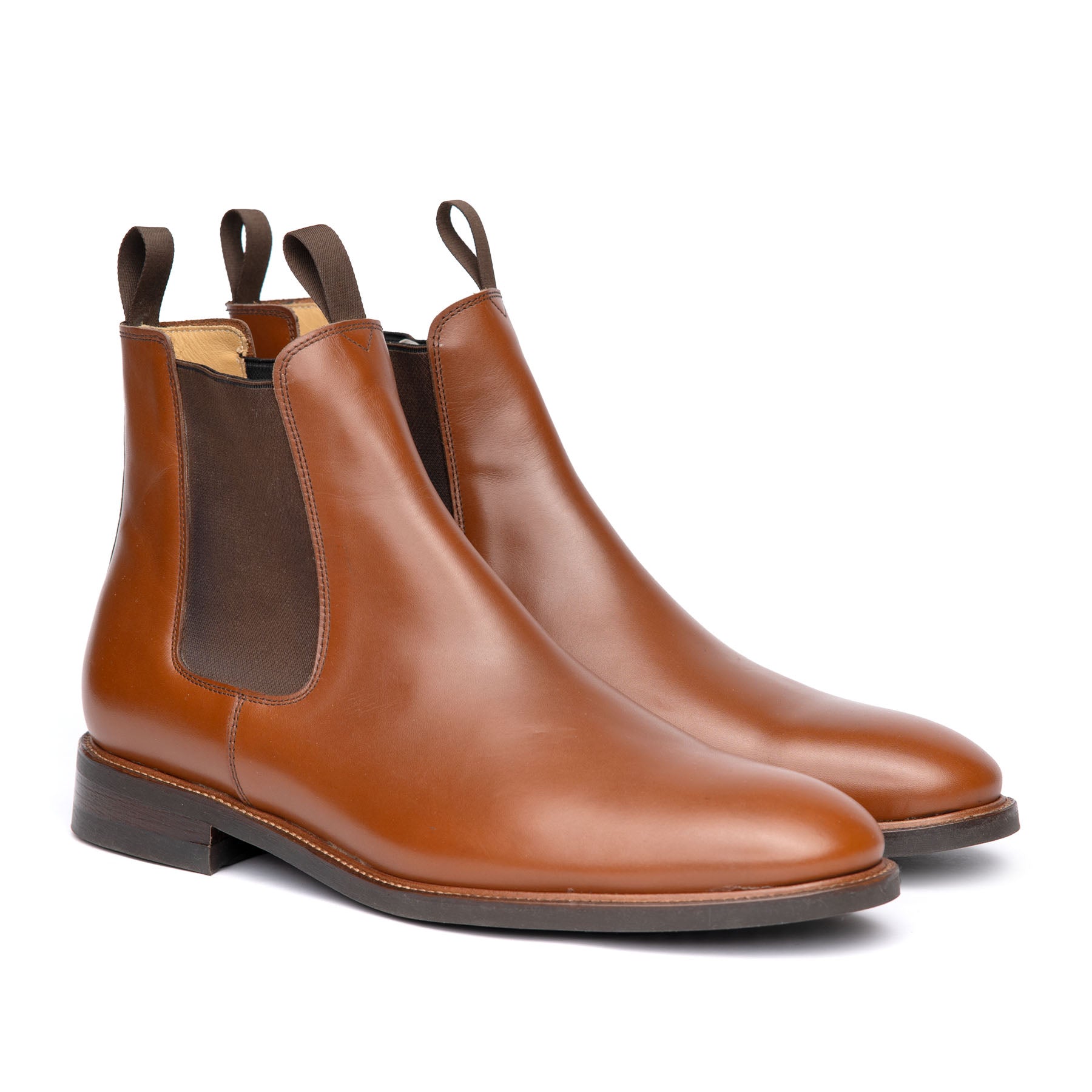 The Safari tan chelsea boots mens, made from single Italian leather to be worn with any outfit 