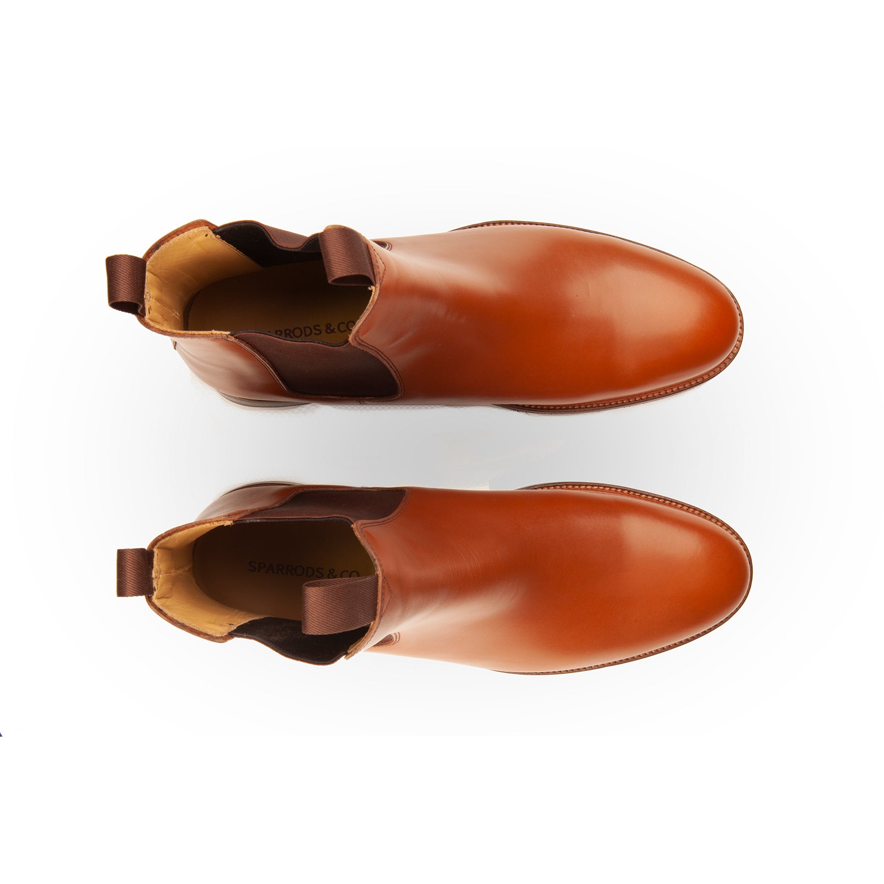 The Safari leather Chelsea boot in tan, fully lined with natural leather, leather insock and blake rapid welted method.