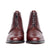 The Sahara men’s ankle leather boot in burgundy with open lace system and double stitching at the toe cap