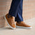 The Vin men’s leather trainers in tan suede, luxurious men staple worn with smart business suit.