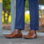 Safari mens chelsea boots australia in tan paired with slim fit wool dress pants for stylish look