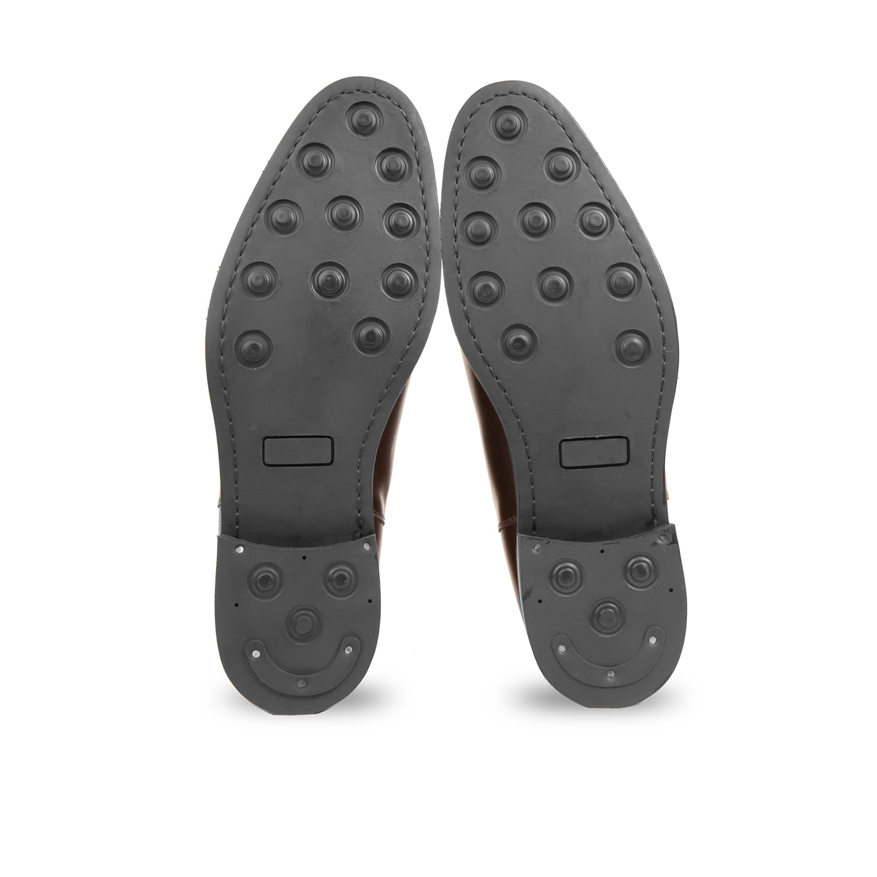 Best dress boots for men with studded rubber sole for durability and open channel stitching. 