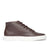 Brown high top sneakers handcrafted using Italian full grain calfskin leather, metal eyelets and rubber sole