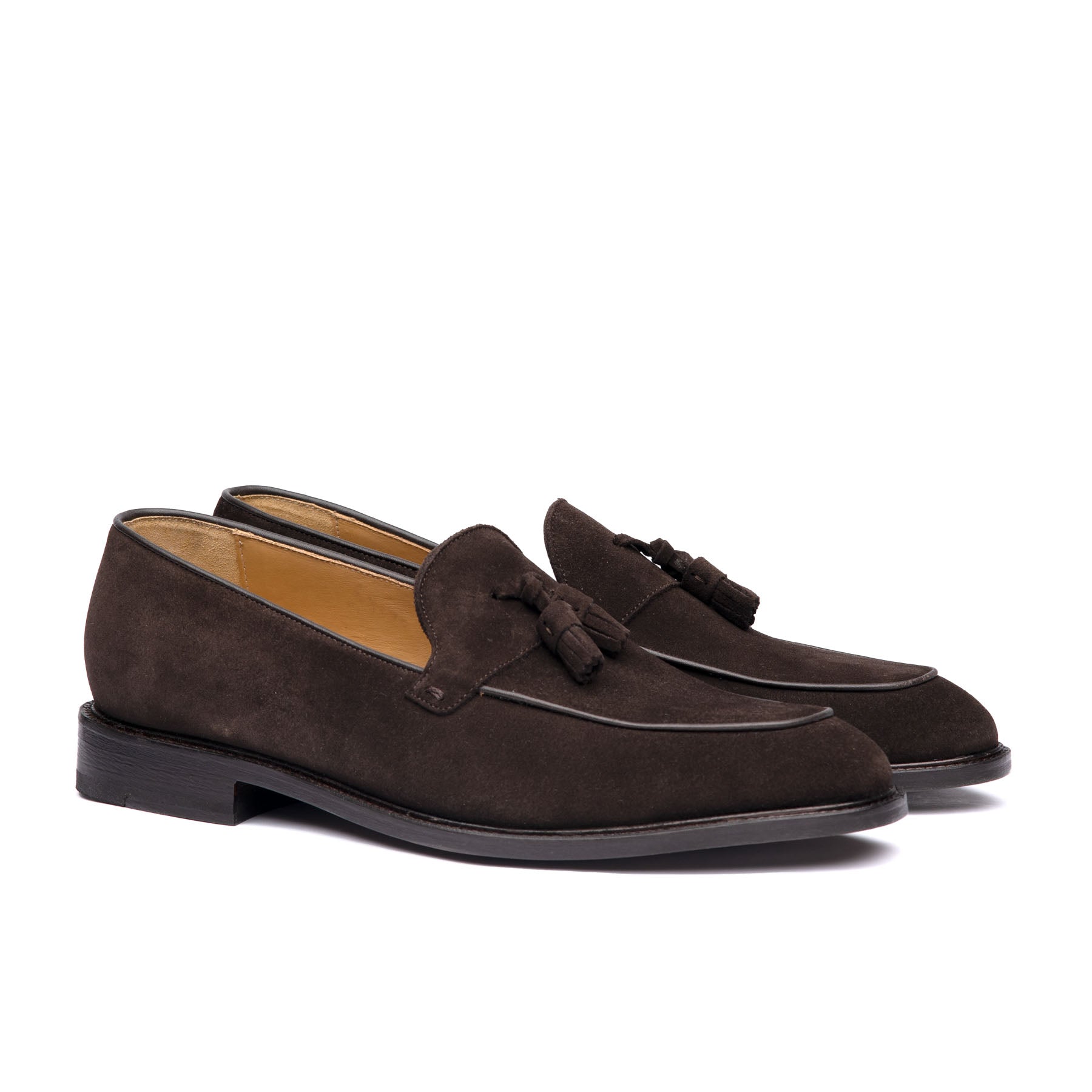 Brown suede tassel loafer made in Portugal for everyday wear and fully lined for comfort