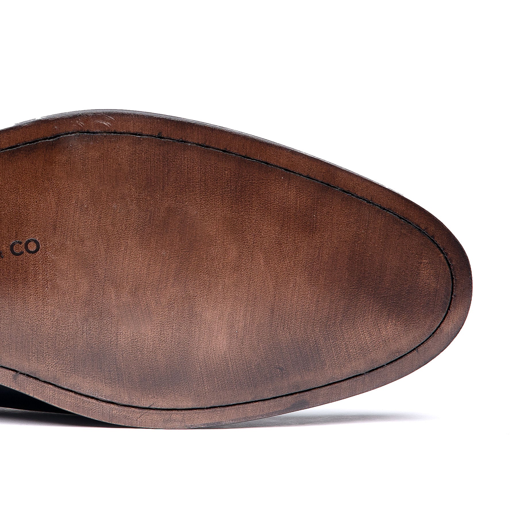 The closed laced system leather shoes with hand painted single leather sole for elegance and extra durability.