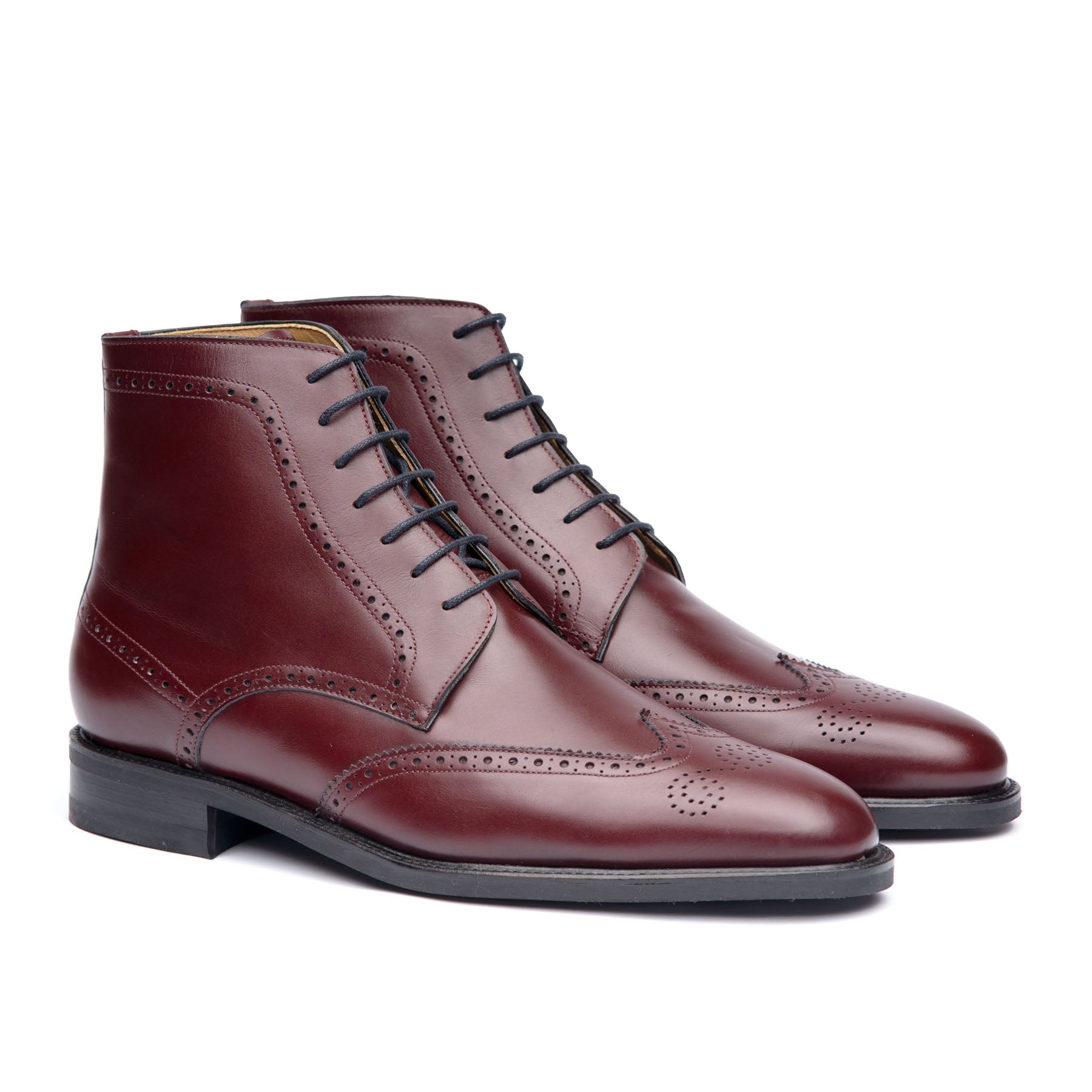 men's red dress boots Burgundy Red Dress Boots for Mens Brogue Toe Leather Boots