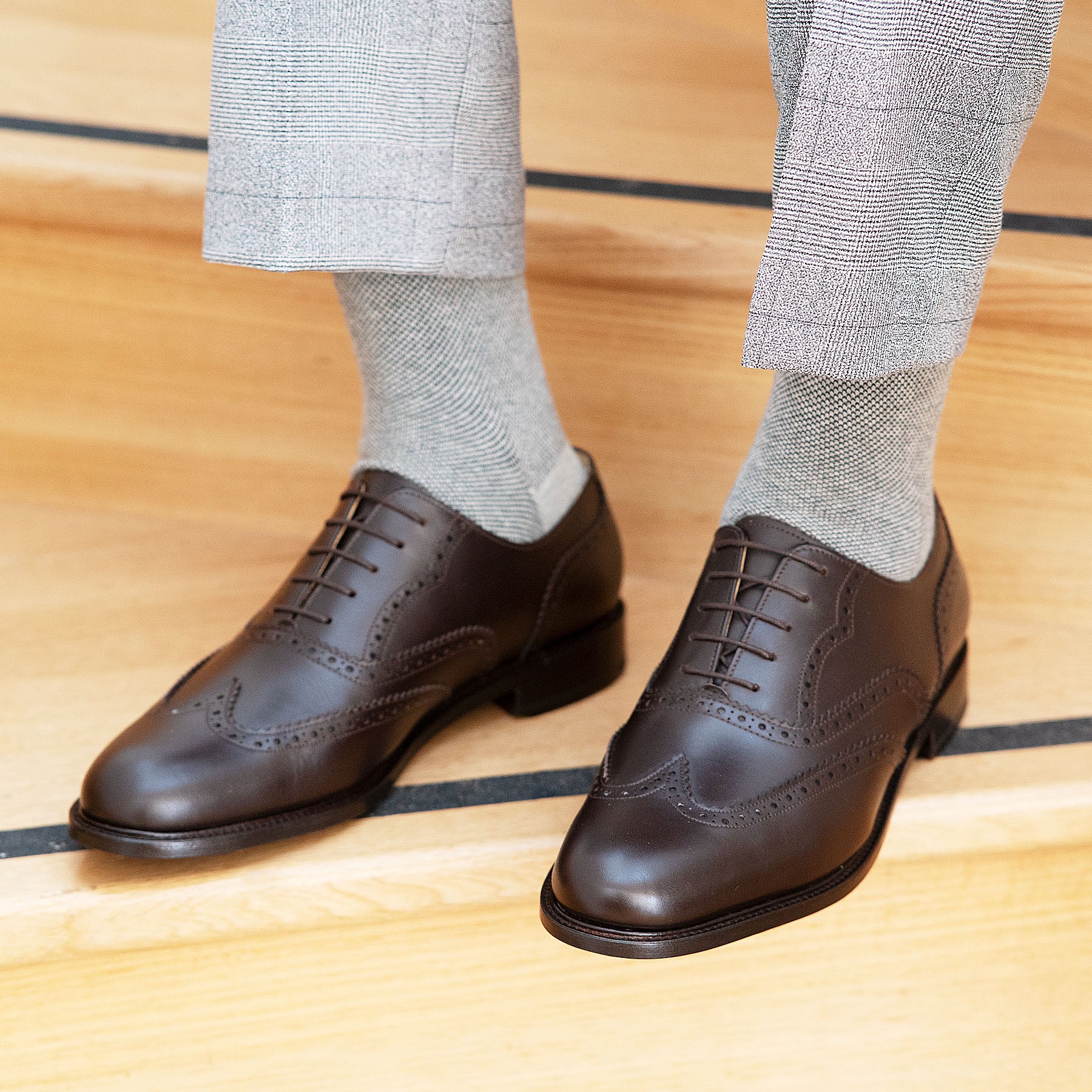 Brown Leather Oxford Brogue Shoes - Portugal