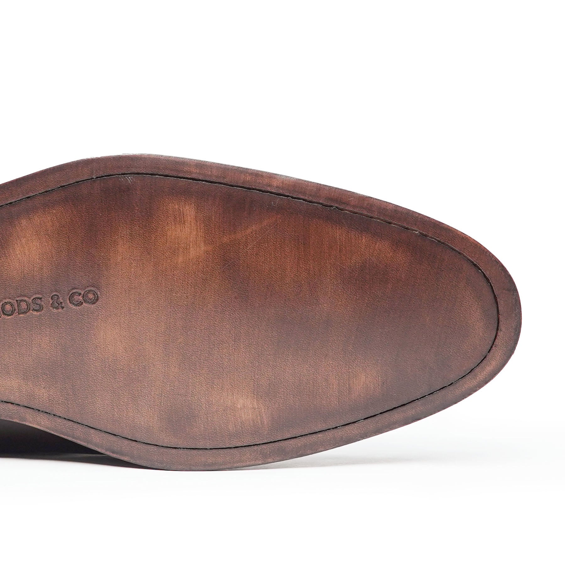 Brown leather loafer with single vegetable tanned leather sole which are re-soleable