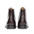 Men brown dress boots with stacked leather heel and rubber injection for extra grip