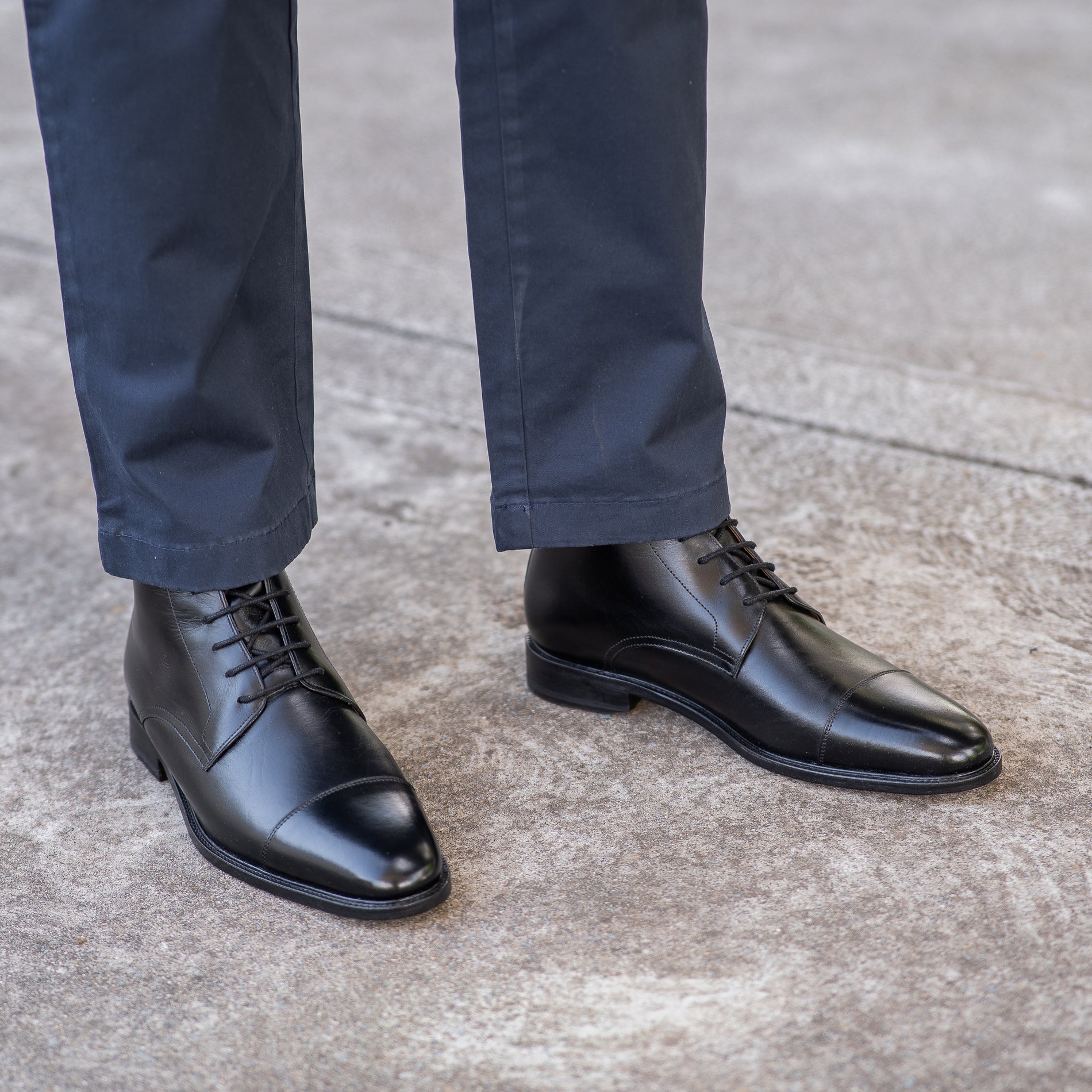 Men's Black Cap Toe Lace Up Boots | Portugal | Sparrods & Co Men's Black Cap Toe Lace Up Boots | Portugal | Sparrods & Co