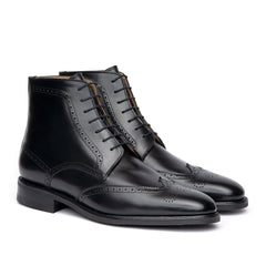 ダウンジャケット・コート Black Brogue Detail Boots Brogue Boots | Sparrods & Co