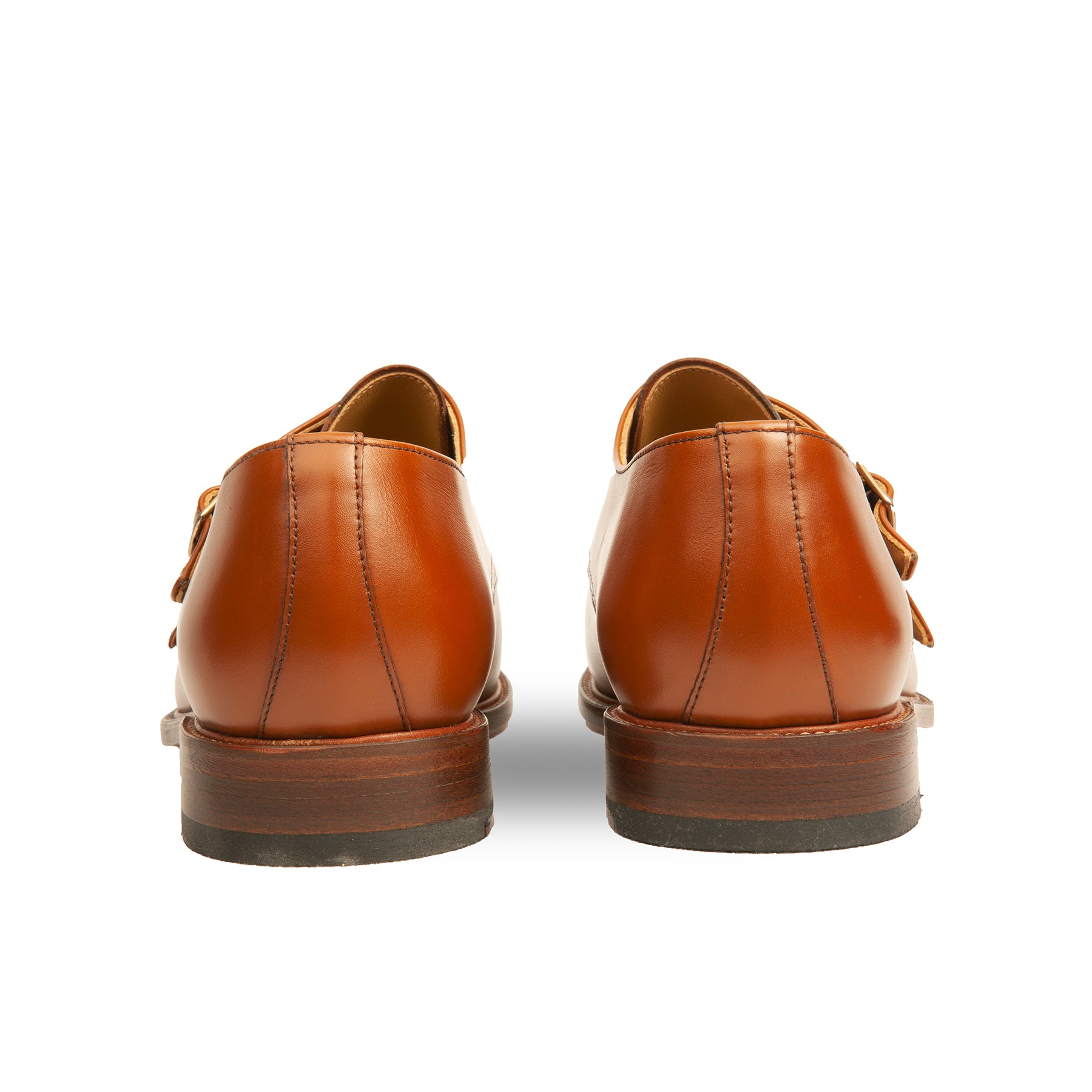 Men's monk strap shoes with offset buckles and made in Portugal