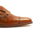 Tan monk strap shoes with full grain leather and storm welt.