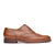 Mens tan brogue shoes with perforation on upper calf leather without medallion at the toe cap.