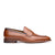 Mens tan leather penny loafers made in Portugal using full grain calfskin leather